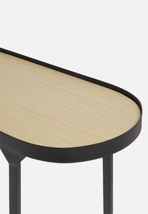 Sixth Floor - Oval console - black & natural