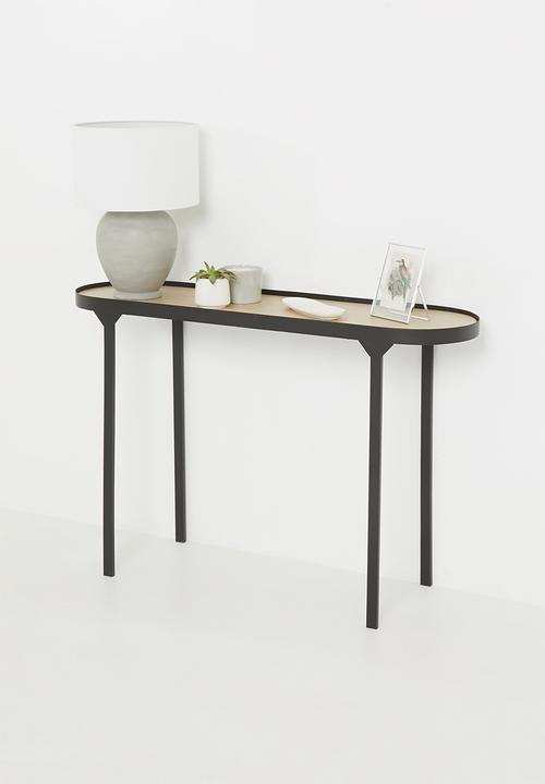 Sixth Floor - Oval console - black & natural