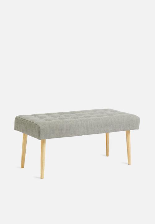 Sixth Floor - Buttoned bench ottoman - dove grey