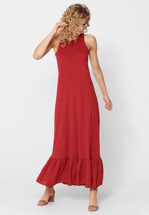ONLY - Cathy life sleeveless maxi dress - red