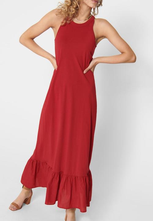 ONLY - Cathy life sleeveless maxi dress - red