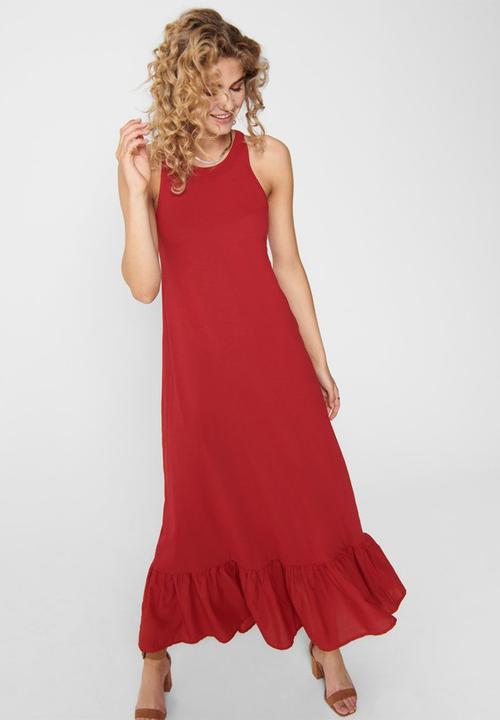 ONLY - Cathy life sleeveless maxi dress - red