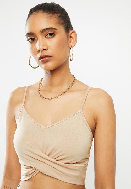 Blake - Cami knot front bralette - neutral