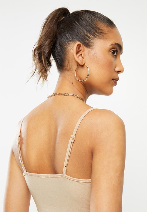 Blake - Cami knot front bralette - neutral