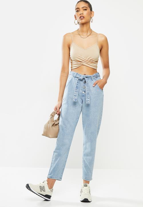 Blake - Cami knot front bralette - neutral