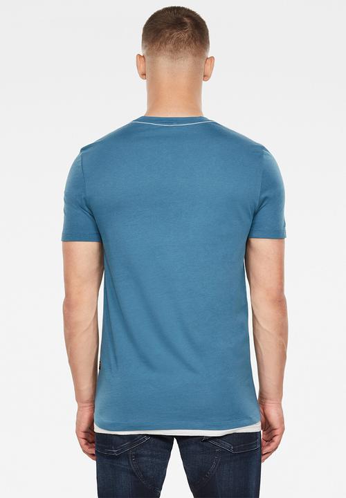 G-STAR - Raw. graphic slim r short sleeve tee - cricket blue