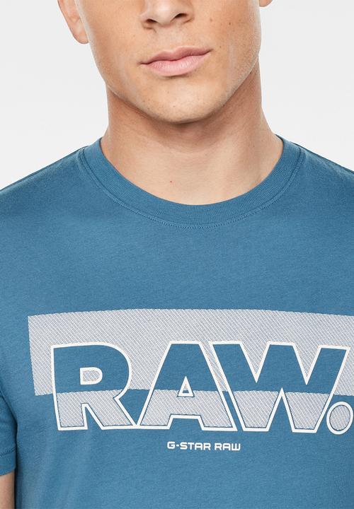 G-STAR - Raw. graphic slim r short sleeve tee - cricket blue