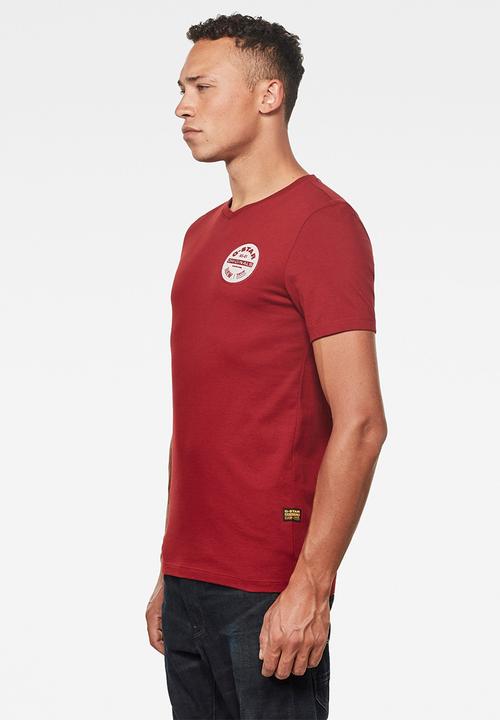 G-STAR - Originals logo slim r short sleeve tee - dry red
