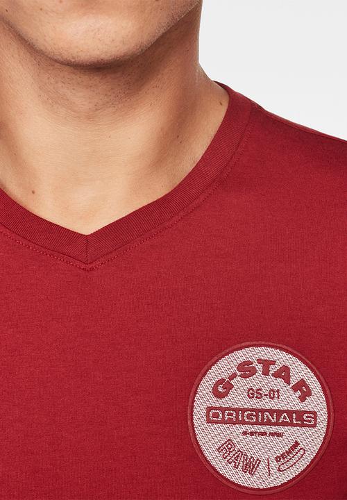 G-STAR - Originals logo slim r short sleeve tee - dry red