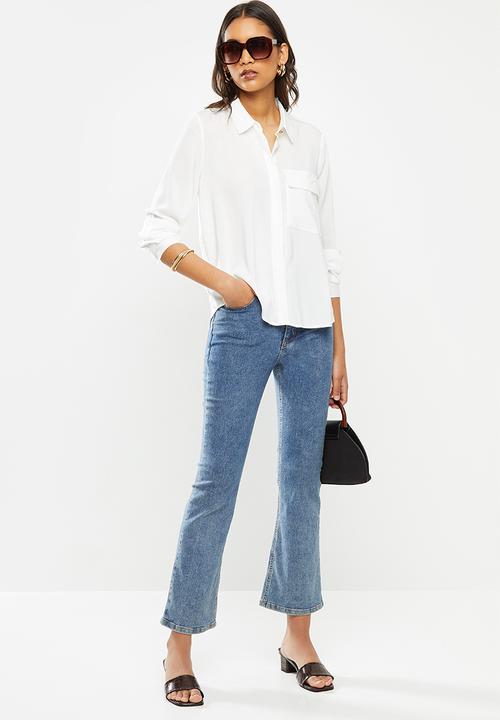 ONLY - Camilla long sleeve shirt - white
