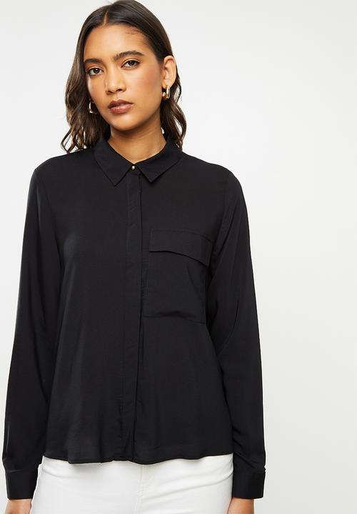 ONLY - Camilla long sleeve shirt - black