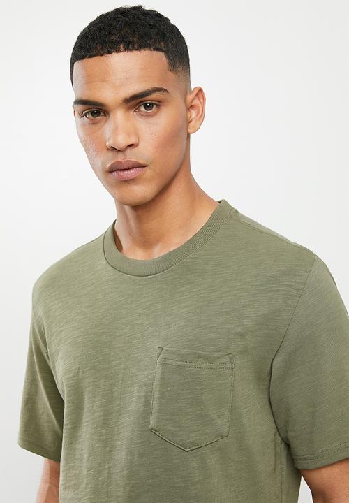 Converse - Converse embroidered wordmark tee - olive