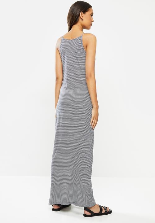 ONLY - May life sleeveless maxi dress - navy & white