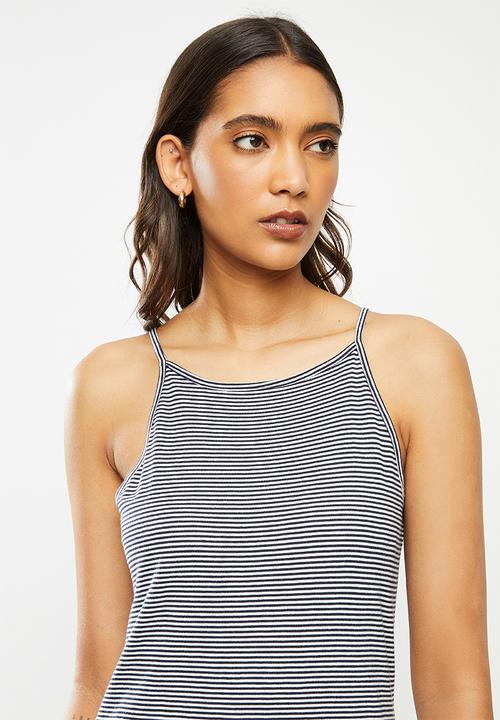 ONLY - May life sleeveless maxi dress - navy & white