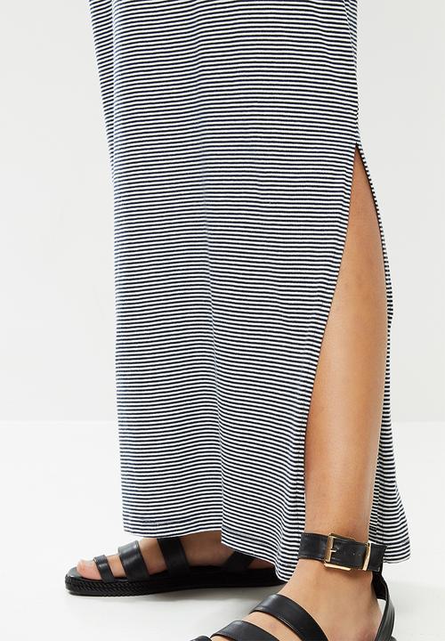 ONLY - May life sleeveless maxi dress - navy & white