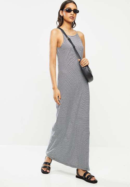 ONLY - May life sleeveless maxi dress - navy & white