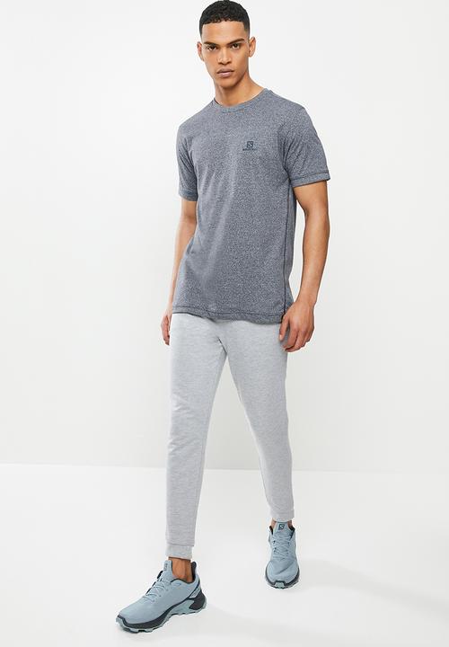 Salomon - Explorer short sleeve tee  m - blue & white 