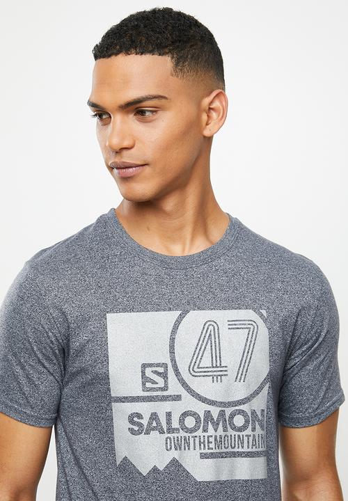 Salomon - Pluto short sleeve tee m - blue & white 