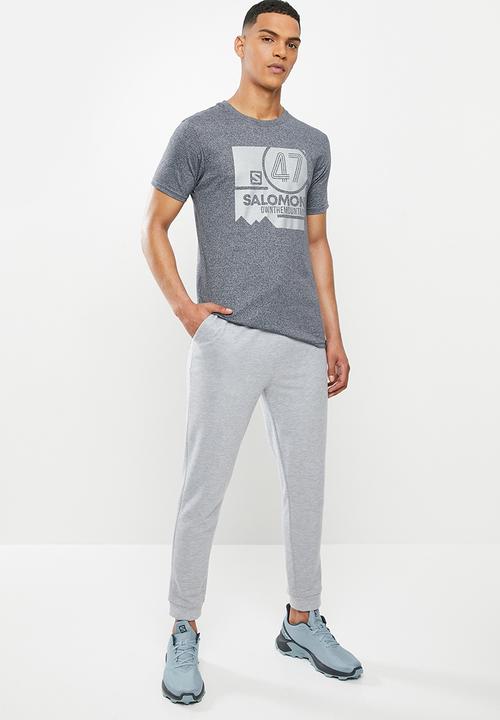 Salomon - Pluto short sleeve tee m - blue & white 
