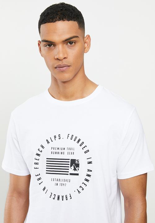 Salomon - Flag short sleeve tee m - white