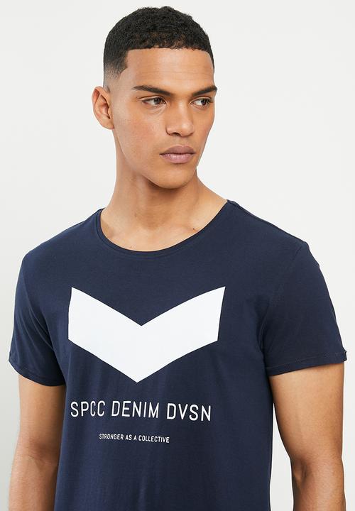 S.P.C.C - Panyer fashion side slit straight hem T-shirt - navy