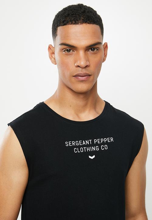 S.P.C.C - Brewer fashion scooped hem sleeveless T-shirt - black