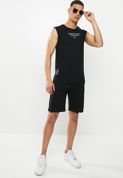 S.P.C.C - Brewer fashion scooped hem sleeveless T-shirt - black