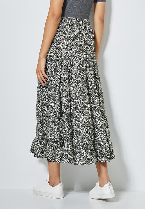 Superbalist - Tired midi skirt  - black based spring