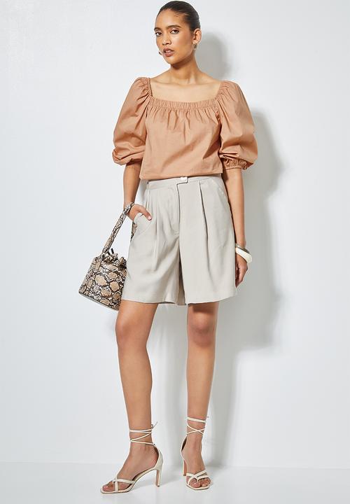 Superbalist - Poplin squareneck shell - cinnamon