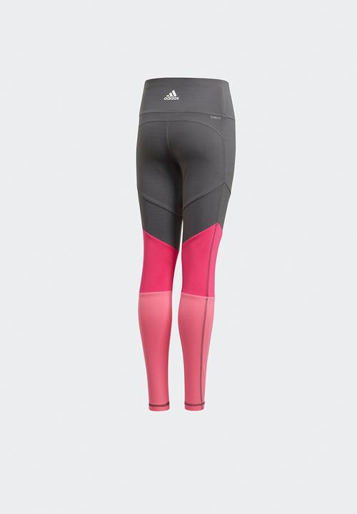adidas Originals - Bold high rise tights - Grey Six / Semi Solar Pink / White