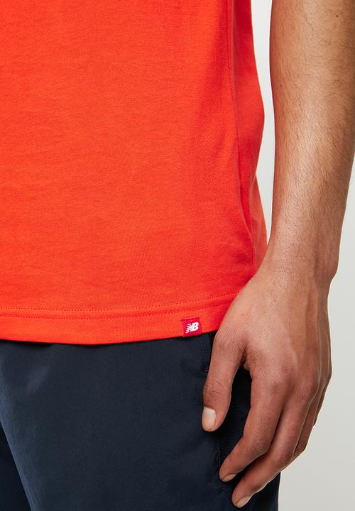 New Balance  - Nb essentials stacked logo tee - orange 