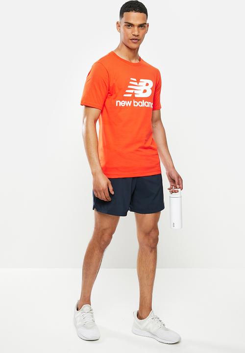 New Balance  - Nb essentials stacked logo tee - orange 