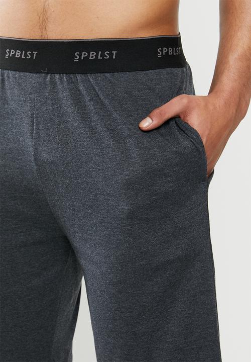 Superbalist - Premium cotton slub vest & knit shorts sleep set - black & grey