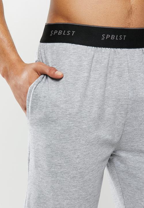 Superbalist - Premium cotton slub vest & knit shorts sleep set - navy & grey