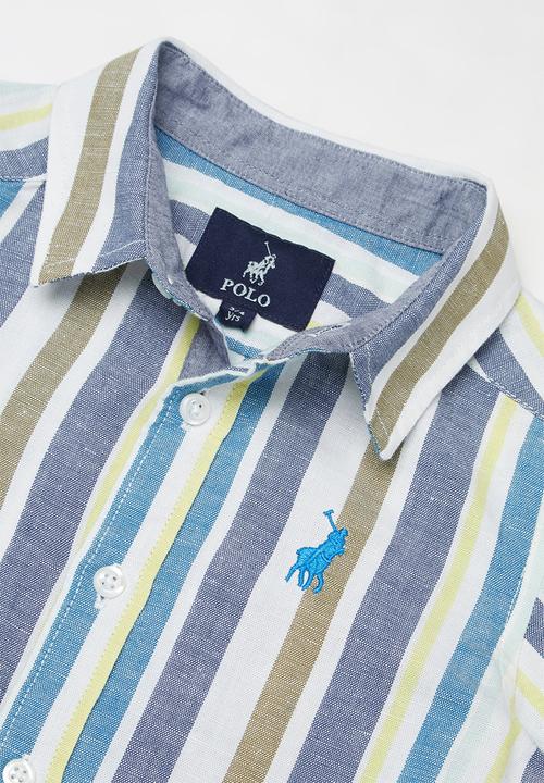 POLO - Boys blake short sleeve striped shirt - blue