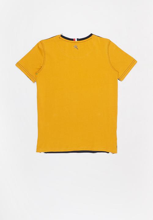 SOVIET - Crew neck colour block tee - navy