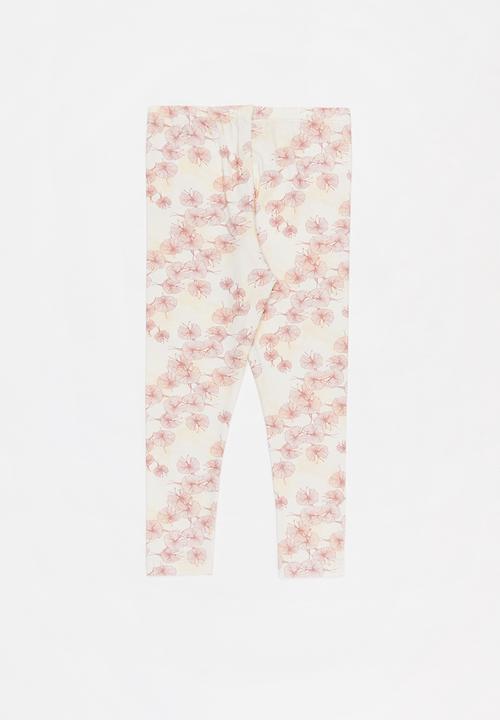 Sticky Fudge - Autumn bloom leggings - cream & pink 