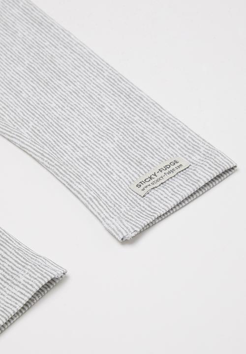 Sticky Fudge - Broken stripe legging -green & white