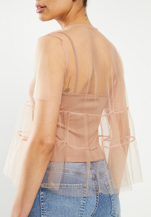 MILLA - Tulle tiered top - blush