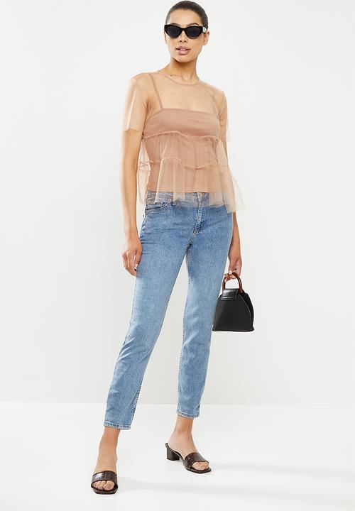 MILLA - Tulle tiered top - blush