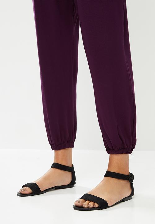 edit - Oversized knit jumpsuit - plum