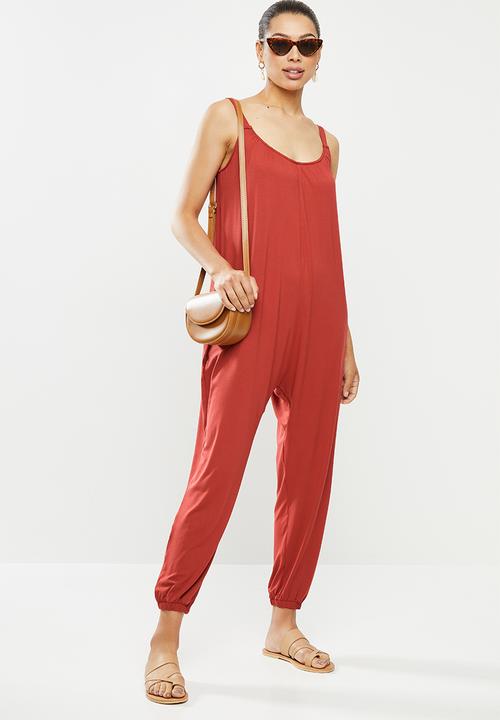edit - Oversized knit jumpsuit - rust