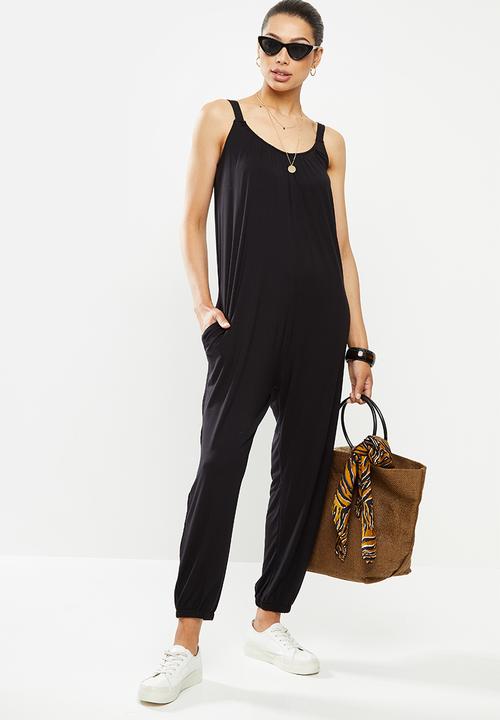 edit - Oversized knit jumpsuit - black
