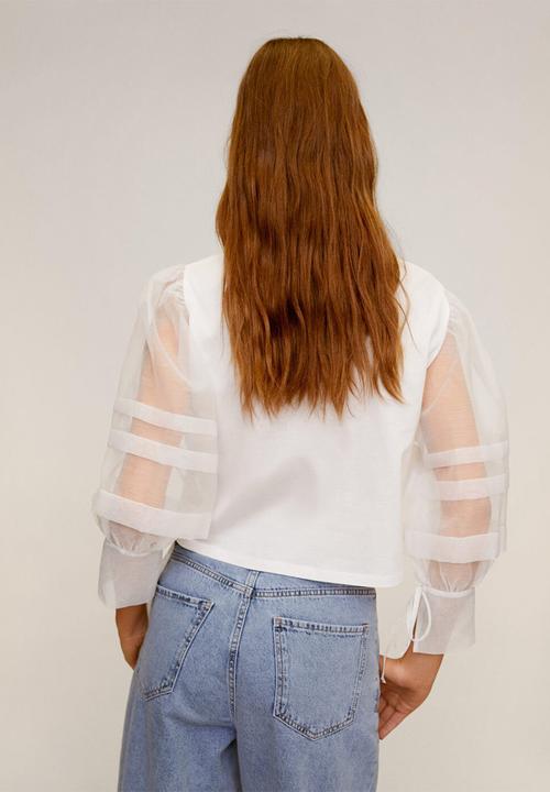 MANGO - Women T-shirt - white