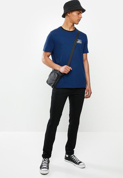 Lee  - Graphic box stripe tee - royal/black