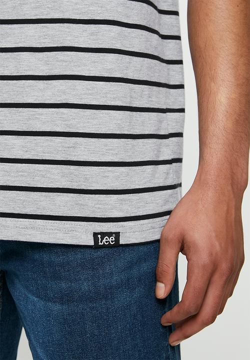 Lee  - Simple  box tee - grey melange & black