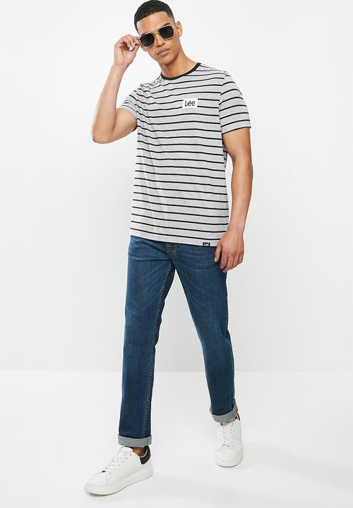 Lee  - Simple  box tee - grey melange & black