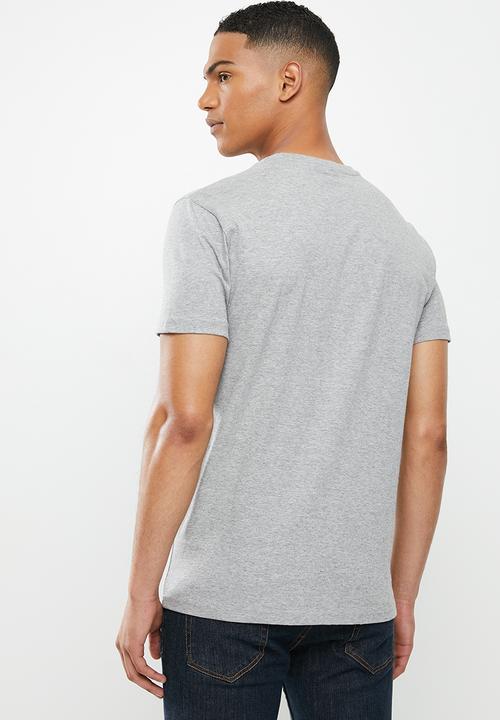 POLO - Ken embroidered crest tee - grey melange