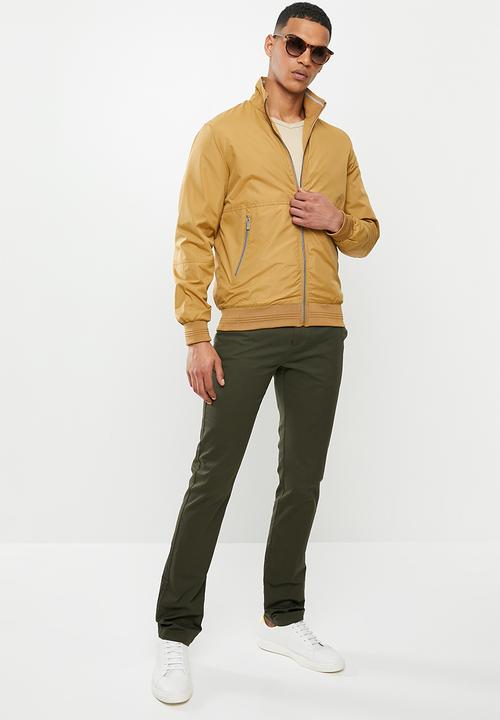 Jonathan D - Light weight zip through jacket - gold mustard