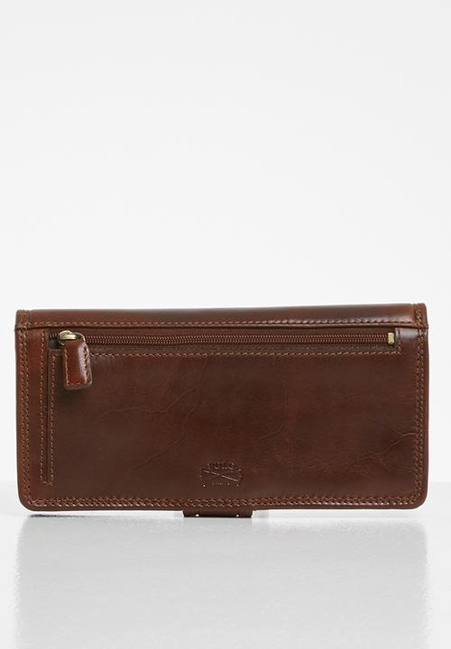 POLO - Kenya lrg concertina purse - brown
